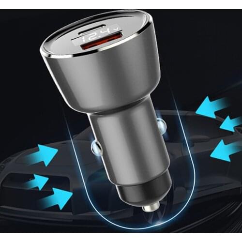 12-24V Car Charger QC3.0PD 45W USB Super Fast Charge Cigarette Lighter For Laptop LED Large Screen Instructions