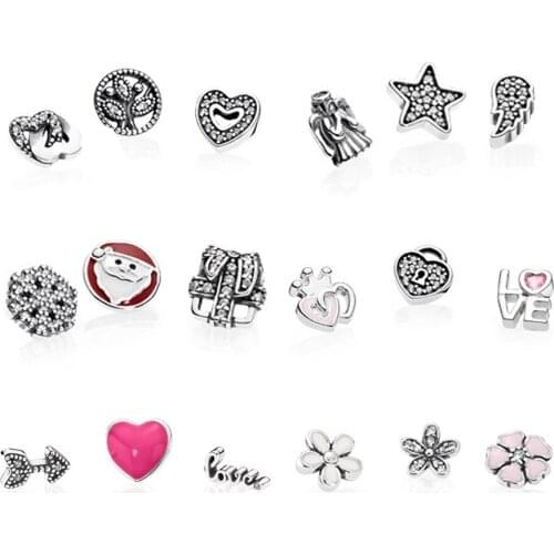 CHAMSS Love & Family Petite Charms Clear CZ Floating Heart Locket Zircon Crystal Glass Pendant Accessories