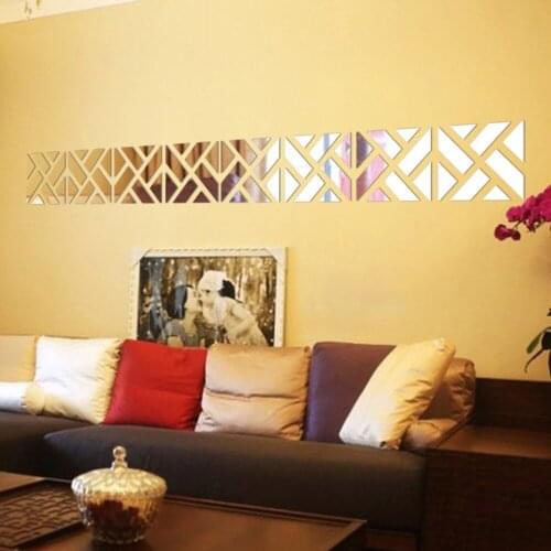 32Pcs 3D Mirror Acrylic Wall Sticker DIY Art Vinyl Decal Home Decor Removable Big 3d Decorative Stickers Mirror Pattern Surface