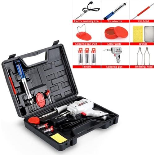 100W Tin Electric Soldering Iron Kit 220V 240V Electric Soldering Iron Tin Gun Pump Welding Tool Handheld Soldering Iron EU Plug
