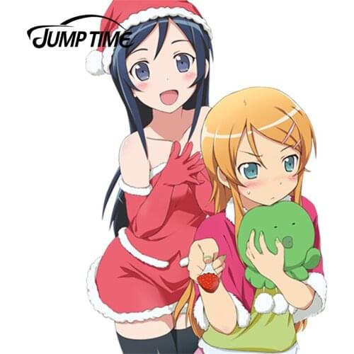 JumpTime 13cm x 8.9cm 3D Car Styling Oreimo Anime Car Window Bumper Decal JDM Car Stickers Sexy Graphic