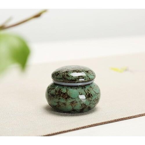 24ml Ceramic Container Jars Portable Storage Sealed Cans Mini Ceramic Tea Cans Small Travel Ointment Cans Rouge Powder Cans