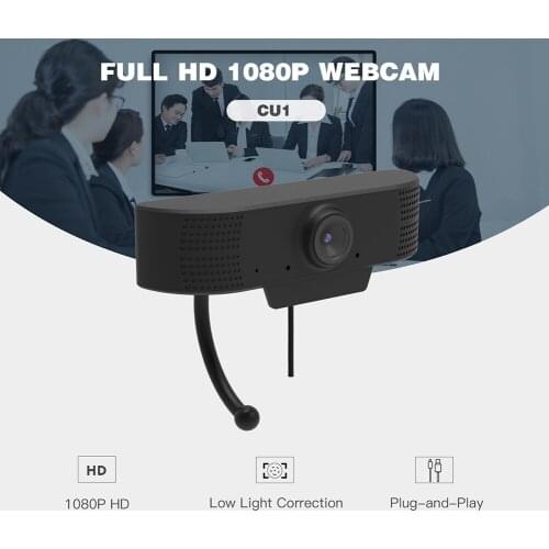 Computer HD 1080P Webcam USB 2.0 Video Webcam Camera Built-in Microphone Auto Image Adjustment COMS Web Camera for Office Game