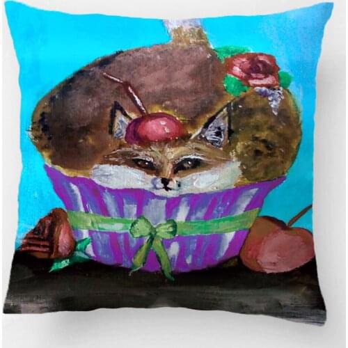 Red Foxy Rose Cupcake Throw Pillow Case Decorative Cushion Cover Pillowcase Customize Gift High-Quality By Lvsure For Sofa Seat
