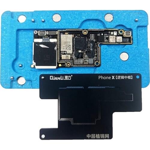QianLi Mainboard Middle Layer BGA For iPhone 11 pro Max X/Xs/Xs Max Reballing Stencil Plant Tin Platform Logic Board Rework Tool
