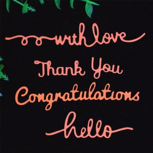 Wish Words Metal Cutting Dies Stencil for DIY Scrapbooking Album Embossing Paper Cards Deco Crafts Die Cuts