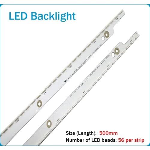 New Kit 2 PCS 56LED 500mm LED backlight strip for Samsung UA40ES5500R 2012SVS40 7032NNB RIGHT56 LEFT56 3D BN96-21712A 21711A