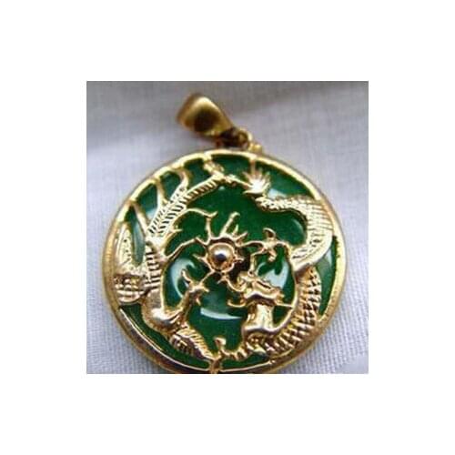 Green Dragon Phoenix Pendant & Necklace 28% Discount