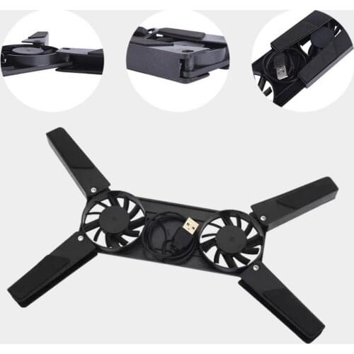 Portable Foldable Dual Fan Mini Laptop Cooling Rack Base USB Home Office Business Travel Essential Silent Cooling Cooling Rack