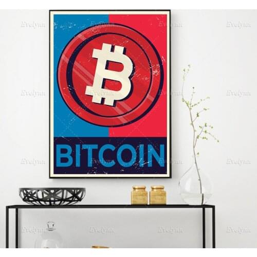 Nordic Bitcoin Pop Art Poster And Print Office Home Decor Stock Trading Wall Art Canvas Painting Modular Picture for Living Room