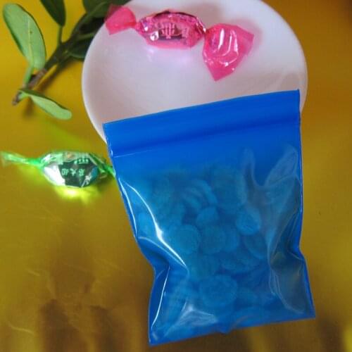 Reatil 2.5*3cm 500Pcs/Lot Blue Small Craft Transparent Ziplock Thick Poly Package Bag Soft Plastic Reclosable Packing Bag