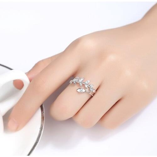 SA SILVERAGE S925 Silver Ring Olive Branch Leaf Female Ring Sell Well Jewerly 925 Sterling Rings for Women Luxury Jewelry