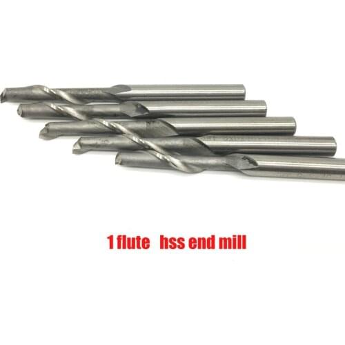 HSS Single Flute CNC Router Bits One Flute Spiral End Mills Milling Cutter