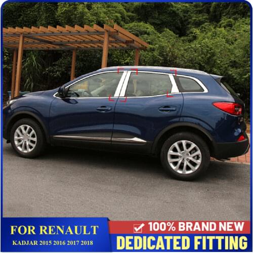 Car Styling Window Center Pillar B+C Pillar Cover Trim Stickers For Renault Kadjar 2015 2016 2017 2018 2019 2020