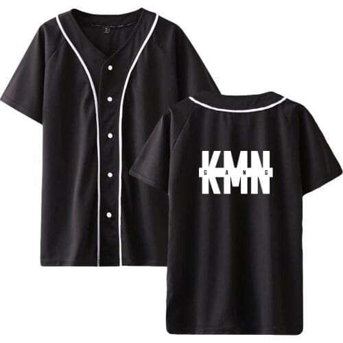 WAWNI KMN Gang Thin Baseball Uniform SingleBreasted Harajuku Cotton & Polyester Fashion Printed Hip Hop New Baseball Uniform