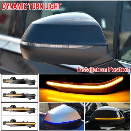 2pcs For Audi Q5 FY Q7 4M Dynamic Scroll LED Turn Signal Light Sequential Rearview Mirror Indicator Blinker Light 2016-2019