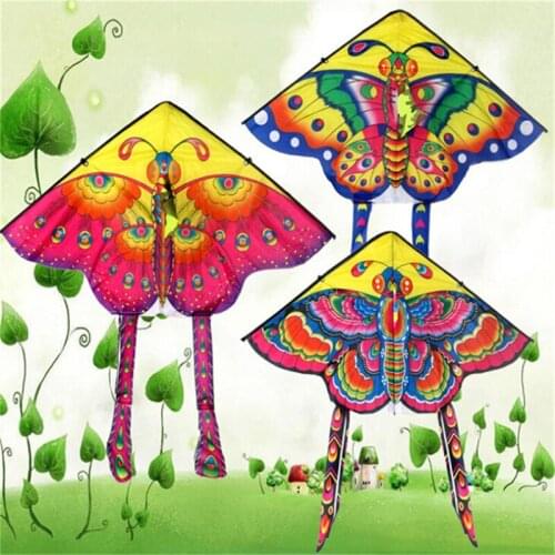 90*55cm Rainbow Butterfly Kite Outdoor Foldable Kids Kite With 50M Control Line