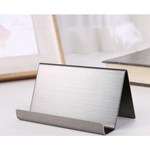 W3JD Stainless Steel Business Card Holder Desktop Card Display Rack Organizer for Office