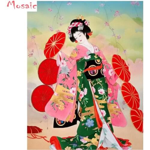 Japan woman,Diy,5d,full,square,Diamond painting Cross Stitch,Diamond Embroidery,Christmas gift,diamond Mosaic,Home Decoration