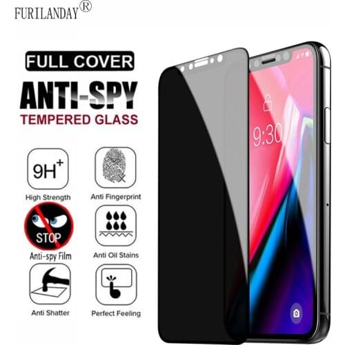 Anti-peep Private Screen Protector For iPhone 7 12 mini 11 Pro Max XS MAX XR Tempered Glass For iPhone 6s 7 8 Plus Privacy Glass