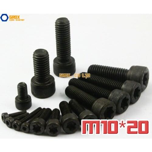 10 Pieces M10 x 20mm 12.9 Grade Alloy Steel Torx Cap Head Screw Bolt
