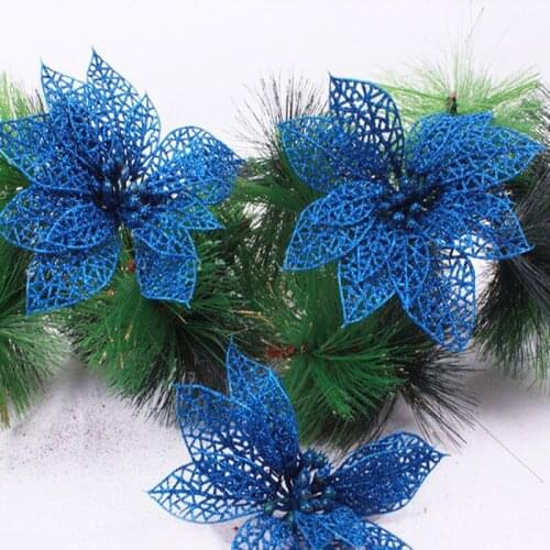 15 Cm 10PCS Hollow Artifical Plastic Flowers Christmas Tree Ornaments Xmas Hanging Flowers Decorations 5ZHH186
