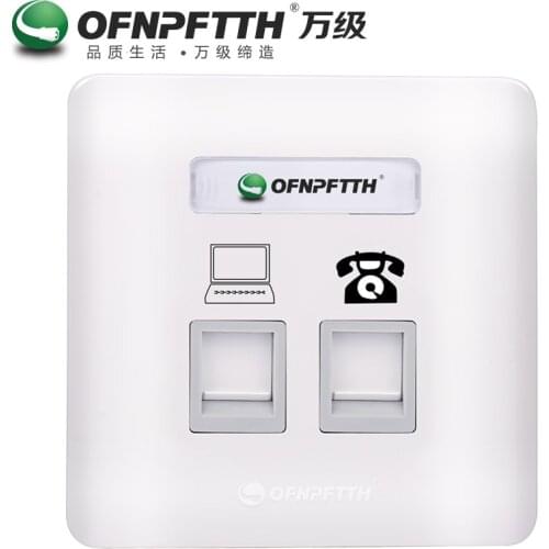 2 Port Faceplate wall mount panel WITH RJ45 CAT5E/CAT6/CAT6A/CAT7 keystone Jack