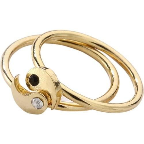 2 Pieces Yin And Yang Tai Chi Rings Set For Women Trendy Popular Finger Rings