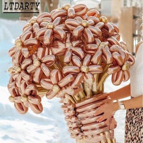 30/50 / 100pcs metal latex balloon long metal chrome magic tie twist balloon 12inch metal balloons wedding birthday decoration