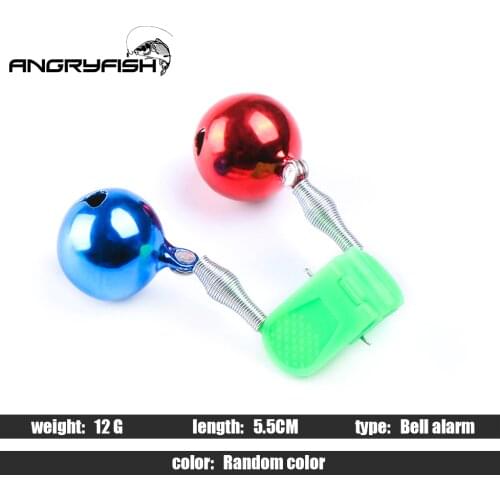 Angryfish 5pcs/lot Fishing Bite Alarms Fishing Rod Bell Rod Clamp Tip Clip Bells Ring Green ABS Fishing Accessory Outdoor Metal