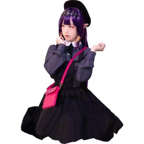 Anime Hololive VTuber Ninomae Ina Nis Daily Uniform Party Dress Full Set Cosplay Costume Halloween Women