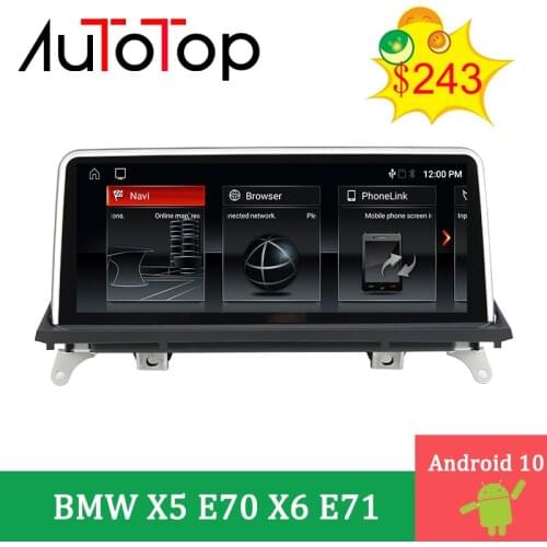 AUTOTOP 10.25" IPS Android 10.0 Car DVD GPS Radio For BMW X5 E70 X6 E71 2007-2013 CCC/CIC System Navigation Auto Car Multimedia