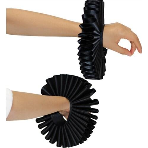 Medieval Renaissance Victorian Steampunk Gothic Style Ruffle Bracelets Cosplay Gloves Party Vintage Wrist Cuffs Halloween Props