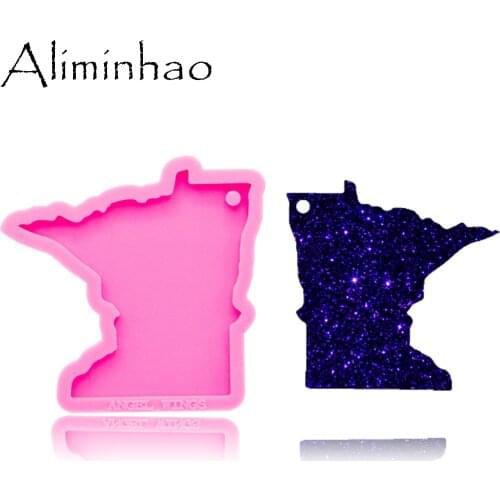 DY0227 Shiny us Minnesota state mold Silicone Molds DIY epoxy mould silicon Resin Crafting molds keychains Moulds