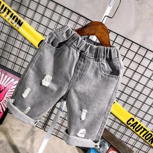 2-7Years Baby Boy Jeans Summer New Boys Children Cotton Pocket Short Jeans Kids Clothes Fashion Blue Kids Jeans Baby Jeans