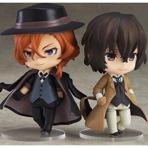 Bungo Stray Dogs Anime Figure dazai osamu Nakahara Chuuya Q version Doll Manga Statue PVC Action Figure Collectible Model Toys