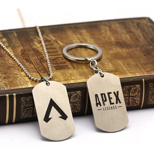 Game Apex legends Necklace Keychains metal Action Toys Stainless steel apex Key chain Kids Toys