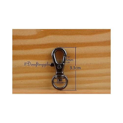 Lobster Clasps Clips Claw purse hooks Swivel snap hook gunmetal 9mm 25pcs J6