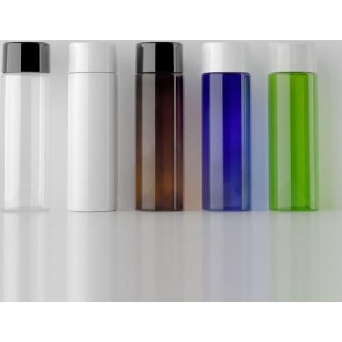 Brown White Blue 100ML X 50 Empty Cosmetic Package PET Containers Bottles Screw Lid 3.5oz Travel Plastic Bottle Makeup Container