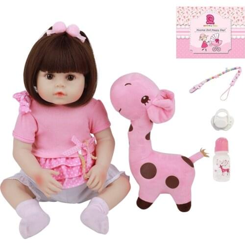 18 " 48CM Cute Bebe Reborn Baby Doll Handmade Silicone Full Body Lifelike Realistic Princess Newborn Doll For Kid Birthday Gift