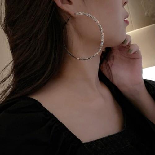 Summer new style personality creative big circle pendant earrings luxury fashion casual dance party earrings for women