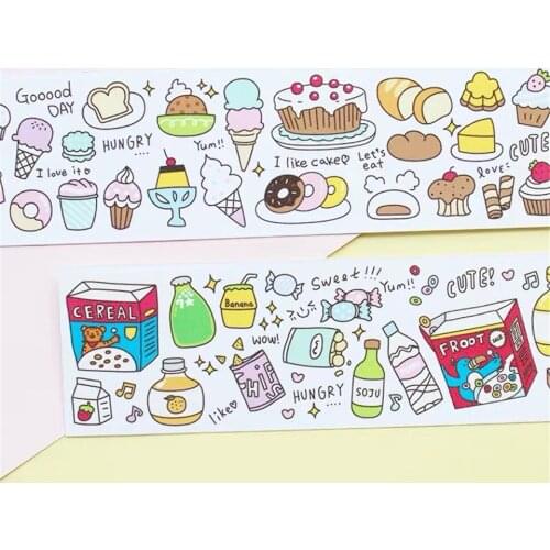 Lovely Bubbles and Cups Washi Tapes Bullet Journal Masking Tape Adhesive Tape DIY Scrapbooking Washi Stickers