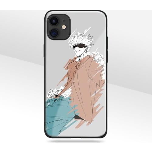 Satoru Gojo Jujutsu Kaisen Anime Glass Soft Silicone Phone Case FOR iPhone SE 6s 7 8 Plus X XR XS 11 12 Mini Pro Max Cover Shell