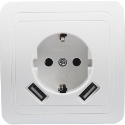 USB Wall Socket Free shipping Double USB Port 5V 2A Usb enchufes para pared outlet high quality usb murale steckdose F02