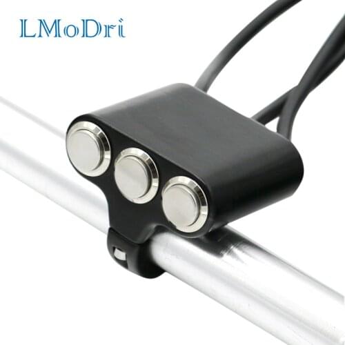 MoDri Motorcycle Handlebar Mount Switch Headlight Hazard Brake Fog Light ON-OFF Aluminum Alloy With Indicator Light Modification