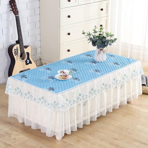 2021 NEW Wedding Partty Decoration Rectangle Lace Tablecloth Coffee Tea Table Cloth Cotton Tulle Floral Table Skirt Home Decor