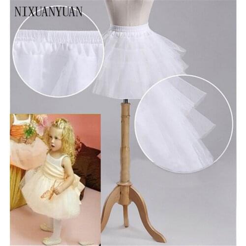 Brand New Children Petticoats for Formal/Flower Girl Dress 3 Layers Hoopless Short Crinoline Little Girls/Kids/Child Underskirt