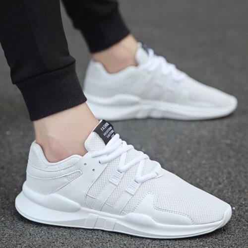 2021 new spring and autumn light, comfortable and wear-resistant men sneakers breathable white mesh trend all-match white shoes