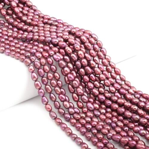 Charm Colorful Pearl Beads Natural Freshwater Pearls Rice Shape Loose Beads for Jewelry Making DIY Elegant Necklace Bracelet