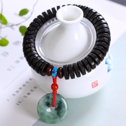 Wholesale Original Natural Coconut Shells Bracelets With Stone Safety Buckle Pendant Bracelets For Men Women Wooden Bracelets